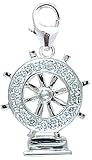 14k Gold Diamond Ship's Wheel Charm (1/10 cttw)
