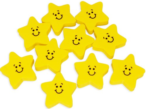 Smile Face Star Erasers (2dz)