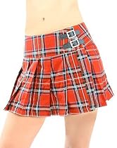 Black Pistol Buckle Mini Tartan Red