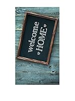 Huella deco Felpudo de Vinilo (Azul Celeste/Negro)