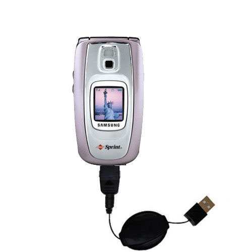 Retractable USB Cable for the Samsung SPH-A880 / MM-A880 with Power Hot Sync and Charge capabilities - uses Gomadic TipExchange Technology