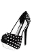 Reseda17 Peek-A-Boo Studded Peep Toe Pumps BLACK