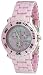 Oniss #ON8109-L Women's Stainless Steel Trim Pink Ceramic Chronograph Watch