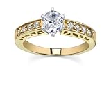0.9 CT OVAL DIAMOND 18K YELLOW GOLD RING NEW