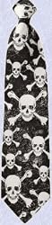 medieval skull tie gothic 100% silk accessory New