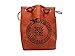 Brown Leather Lite Large Dice Bag Ouroboros Design - Brown Faux Leather Exterior Lined Interior - Stands up on its Own Holds 400 16mm Polyhedral Dice