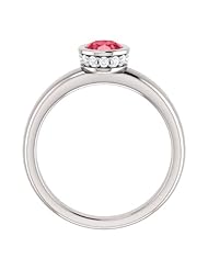 10K White Gold 7.00x5.00mm Oval Cut Pink Spinel and Diamond Ring -- LIFETIME WARRANTY