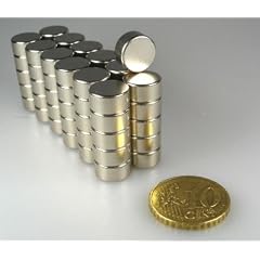 10 Neodym-Supermagnete 10 x 5 mm Zylinderform