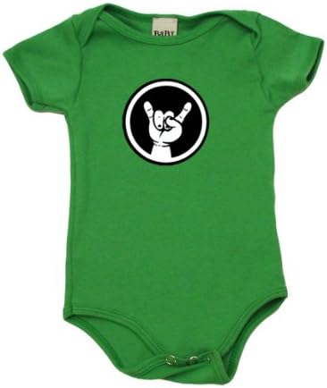 Baby Rocker Symbol on Baby Unisex One Piece, 3-6 mo, Grass Green