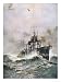 British Destroyer Tows an Observation Balloon at Full Speed in the North Sea Art Giclee Poster Print by G.h Davis, 18x24