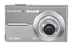 Olympus FE360 8MP Digital Camera with 3x Optical Dual Zoom (Silver)