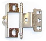 Amerock Full Inset Full Wrap Free Swinging Ball Tip Hinge For 3/4 Doors Sterling Nickel Single