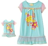 Dollie & Me Girls 2-6x  Tea Pot Puff Sleeve Nightgown With Matching Doll Garment