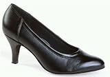 313 Nice Ladies' Social Shoe with a 2.5 Slim Heel in Black Leather (Regular Fit)