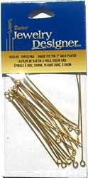 Elegant Brass Eye Pin, Gold Plated, 2 Inch