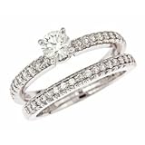 41G8CsXjaBL. SL160  1 1/5ctw Asscher Cut Diamond Wedding Ring Set in 14Kt White Gold (HI/SI)