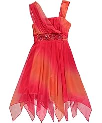 Girls One Shoulder Polyester  Dress