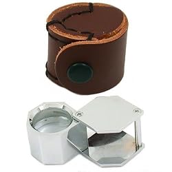 10x Hexagon Loupe Jewelers Gem Folding Magnifier 17mm
