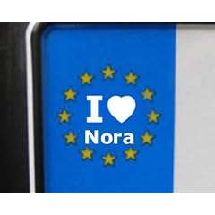4 Aufkleber - WEI� - I love Nora - Nummernschild, Spiegel, Handy Sticker