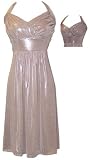 Sexy Gold Metallic Cocktail Halter Party Dress JR Plus Size