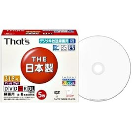 太陽誘電 That's DR-C21WWY5PA DVD-R DLメディア ビデオ用 8倍速 CPRM対応 ワイドプリンタブル 5枚スリムケース