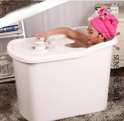 Folding Bathtub, Portable bathtub, Plastic bathtub ,Spa bathtub, Massage bathtub.Inflatable tub -59 (blanc)