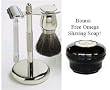 SimplyBeautiful Shaving Gift Set with Merkur Razor, Chrome Badger Brush, Chrome Stand, and Omega Shave Soap in Bowl - Great Christmas Gift