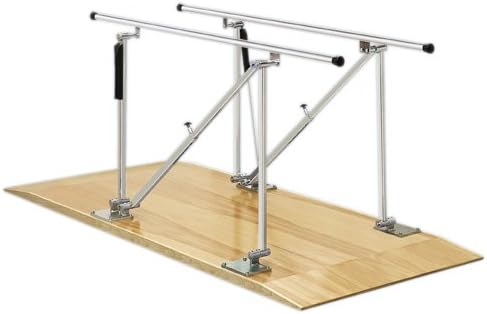 Parallel Bars, wood platform mounted, height adjustable, 12 foot long