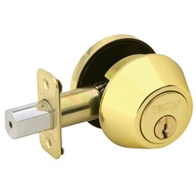 Click here to buy Dexter by Schlage Single-Cylinder Deadbolt, Bright Brass #JD60V605 by Schlage.