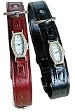Celltei - Celebrity - Metallic Red - Collar and Lead Set - Gold Color Watch Decorated with Gemstones - Size: Medium