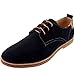 DADAWEN Men's Classic Suede Leather Oxford Dress Shoes Business Casual Shoes Black US Size 9.5