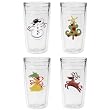 Whimsical Christmas 12 oz Slimline Insulated Beverage Tumbler Set, Clear (4 designs)