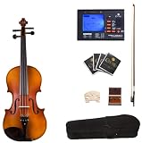 Cecilio CVA-500 15-Inch Ebony Fitted Solid Wood Viola