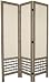 Inexpensive Quality Room Divider - 5.5ft. Open Lattice Bottom Fabric Shade Folding Floor Screen Partition 3 Panel Distressed Gray