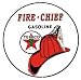 TIN SIGN ROUND Texaco Fire Chief