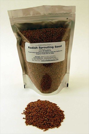 1 Lb Radish Sprouting Seed - Certified Organic - 1 Lb. Re-sealable Bag - High Germination... by C & F Popcorn