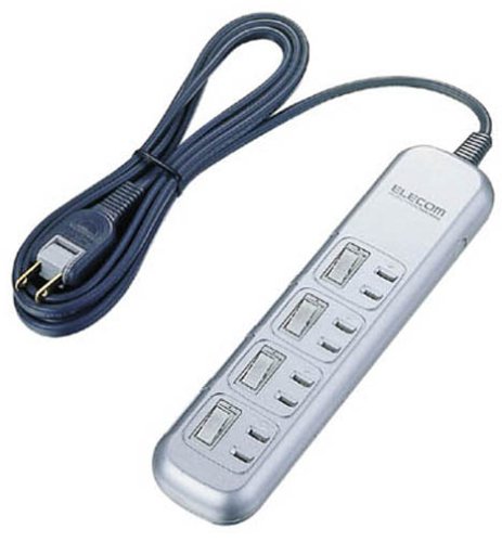 Cover image : ELECOM 独立スイッチ付雷ガードタップ 2P4口 2.5m シスバー T-F6425SV