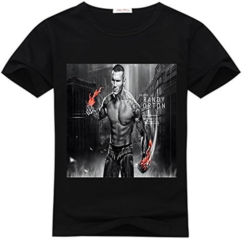Xuemei Lin Little kids Randy Orton BLack T-shirts Size S(4-5Y,Chest:60CM)