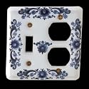 Switchplates White Delft Porcelain, Toggle/Outlet switch plate