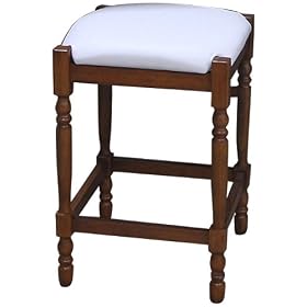 Carolina Cottage 2662-WAL-ND Natural Duck, 24-Inch Walnut Hawthorne Upholstered Counter... by Carolina Cottge