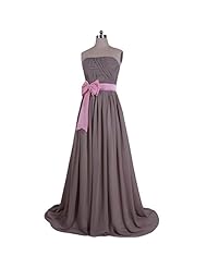Chiffon Fitted Evening Dress  with a Brush/Sweep Train  With a Sash 