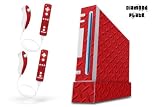 "Wii skin kit"　ニンテンドー Wii本体＋コントローラー 保護シール - Diamond Plate Redの画像