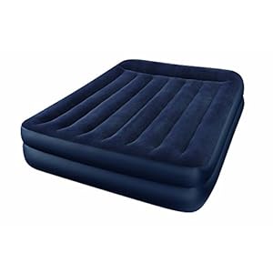 Intex Pillow Rest Raised Airbed with Built-in Pillow and Electric Pump, Queen, Bed Height 16 1/2