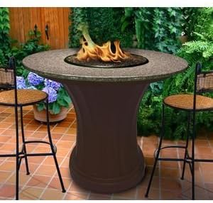 California Outdoor Concepts 7651-BR-PG11-PEB-48 Rodeo Balcony Height Fire Pit-Brown-Copper Reflective Glass-Pebble - 48 in.