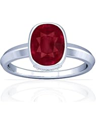 14K White Gold Cushion Cut Ruby Solitaire Ring