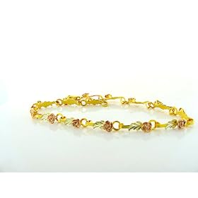 Gorgeous! 10K Yellow-gold WoMens Authentic Black Hills Gold Rose Bracelet by Rose Gold Bracelet