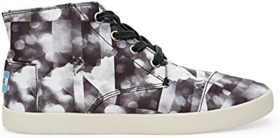 Toms Paseo High Black Grey Satin Clouds 8.5