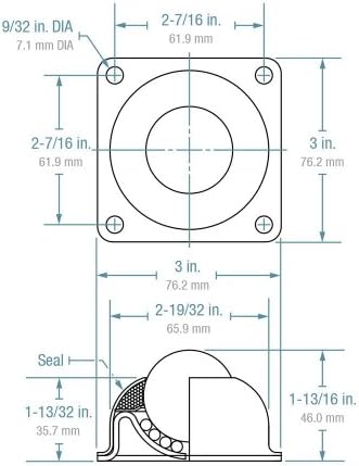 Hudson Bearings BT-1-1/2 Four-Hole Flange Mounted Stainless Steel Ball Transfer, Carbon Steel, 1-1/2" Diameter, 250 lbs Load Capacity (Case of 4)