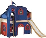 Bolton Furniture Cottage Low Loft Natural-Bot. Curtain/Top Tent/Tower/Slide ....