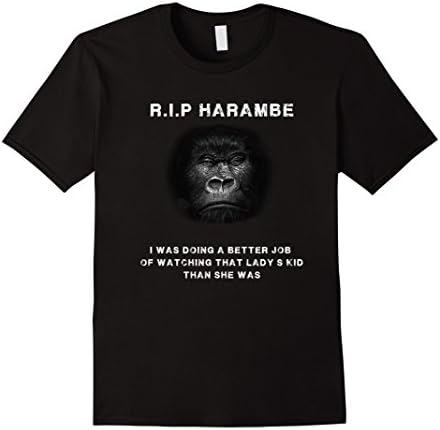 Men's Harambe t-shirt - Gorilla Shirt 3XL Black